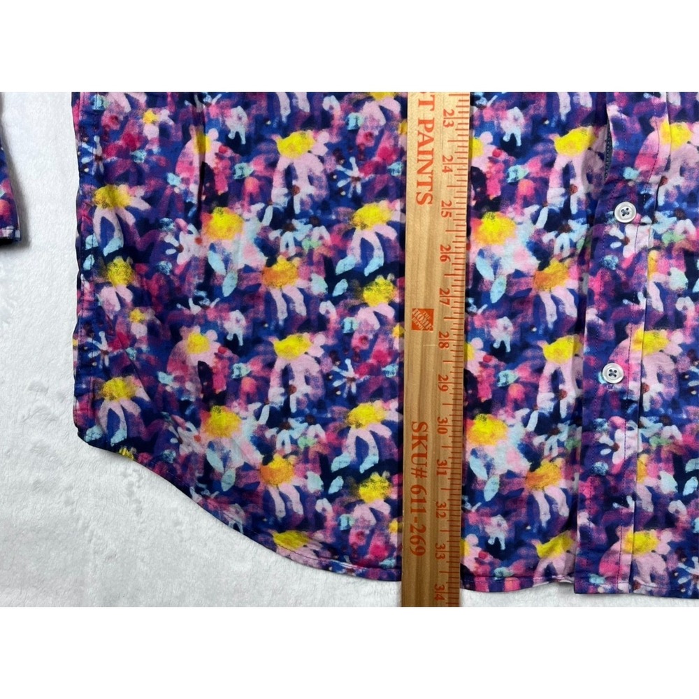 Cremieux‎ Floral Button Down Shirt Mens XLT Multi Color Psychedelic Watercolor - Picture 7 of 10